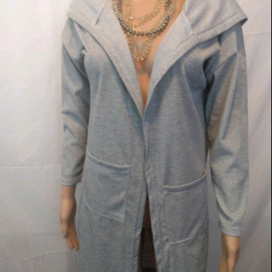 Gray Long Ribbed Jacket